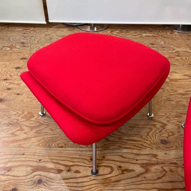 ノル / Knoll ウームチェア オットマンセット エーロ・サーリネン ラウンジチェア レッド 中古<i>動画</i>