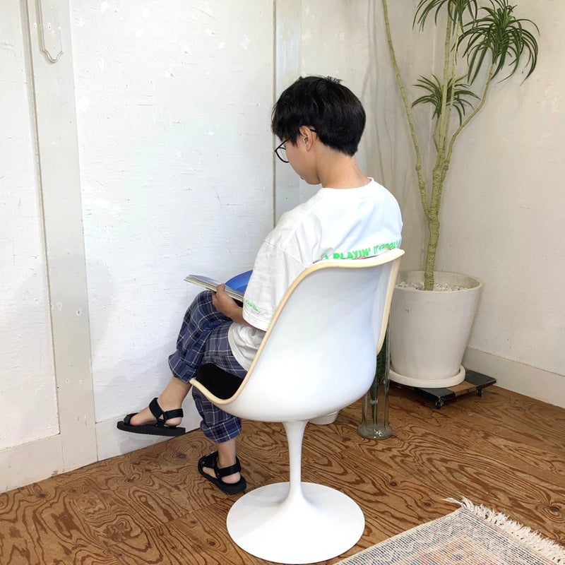 ノール / Knoll チューリップチェア 【ブラウン】 ダイニングチェア 張替え済み エーロ・サーリネン ヴィンテージ