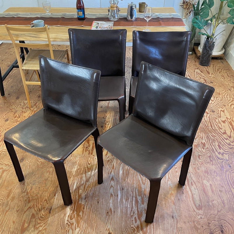 カッシーナ / Cassina キャブ アームレスチェア 412 タバコ マリオ・ベリーニ 中古