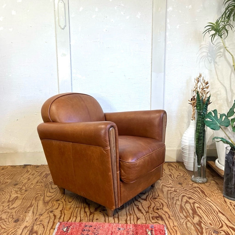 アクメファニチャー / ACME Furniture オークスクラブチェア 1人掛けソファ クラッキングレザー 中古