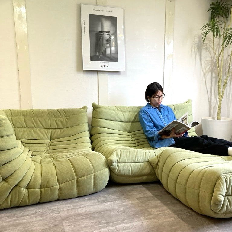 リーン・ロゼ / ligne roset トーゴ 2Pソファ 2人掛け グリーン 中古