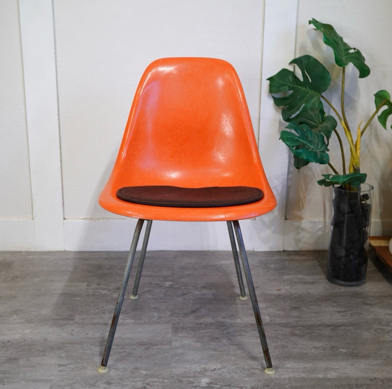 ハーマンミラー / Herman Miller サイドシェルチェア 2st Hベース チェアパッド付 Red Orange(salmon pink)  ヴィンテージ