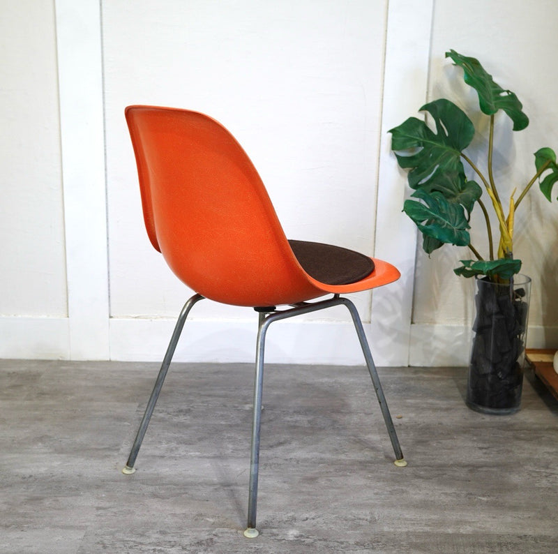 ハーマンミラー / Herman Miller サイドシェルチェア 2st Hベース チェアパッド付 Red Orange(salmon pink)  ヴィンテージ