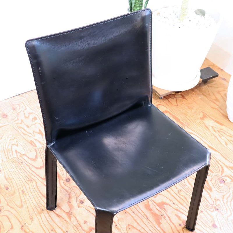 カッシーナ / Cassina キャブ アームレスチェア 412 CAB 黒 ブラック マリオ・ベリーニ ダイニングチェア 【3】 展示品