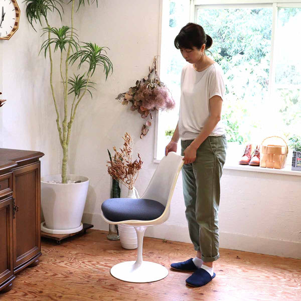 ノール / Knoll  チューリップチェア ブルー ダイニングチェア エーロサーリネン ヴィンテージ