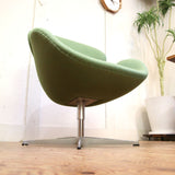 フリッツハンセン / FRITZ HANSEN スワンチェア / SWAN クヴァドラ 緑 グリーン アルネ・ヤコブセン 北欧デンマーク 中古<i>動画</i>